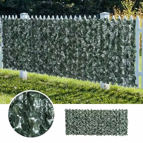 Outsunny Artificial Hedge Privacy Screen, Green, H: 240 cm, W: 100 cm – 6