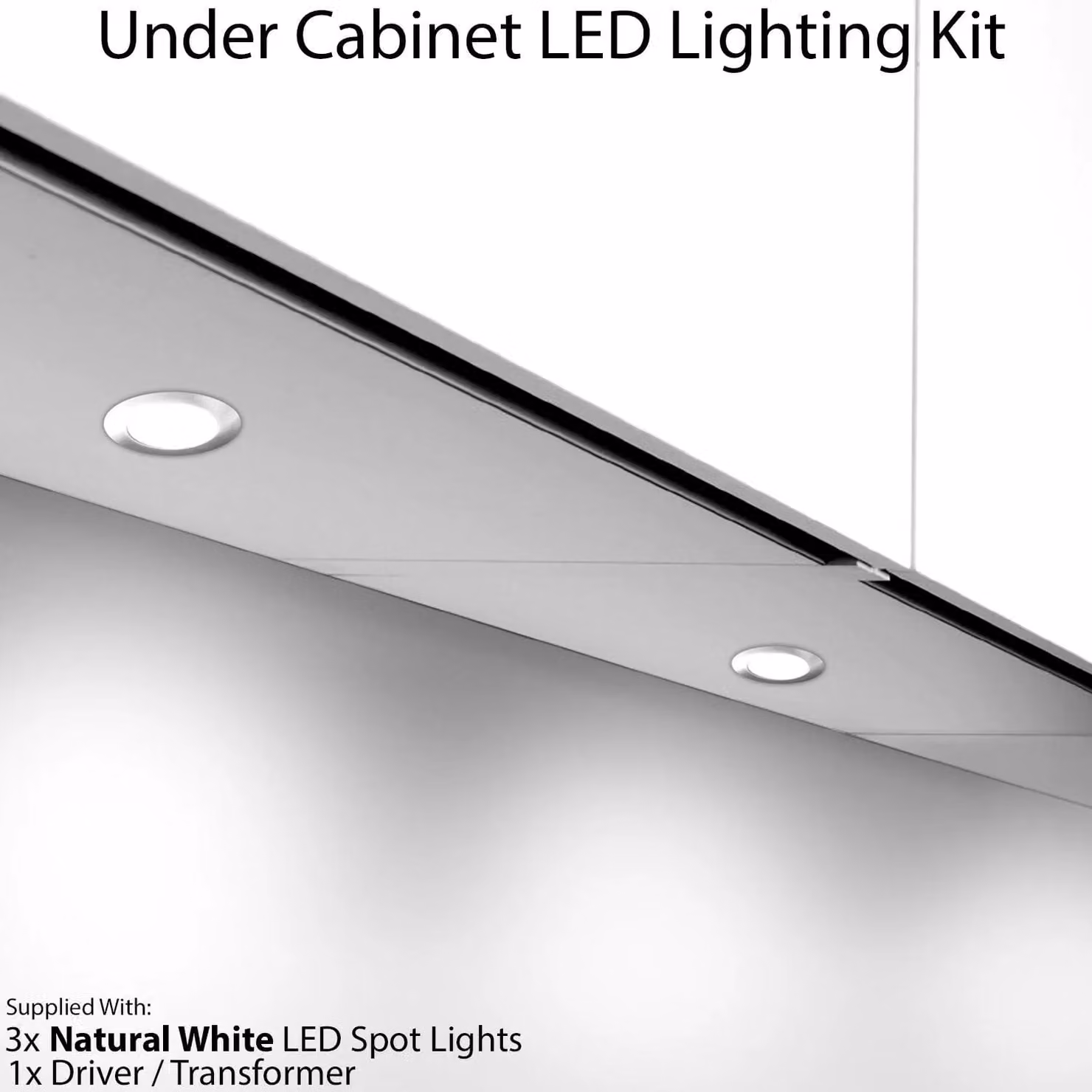Loops 3-Pack Stainless Steel Round Recessed Under Cabinet LED Kitchen Light and Driver Kit in Silver and White