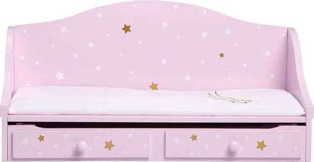 Olivia's Little World Twinkle Stars Princess 18 inch Doll Trundle Bed in White