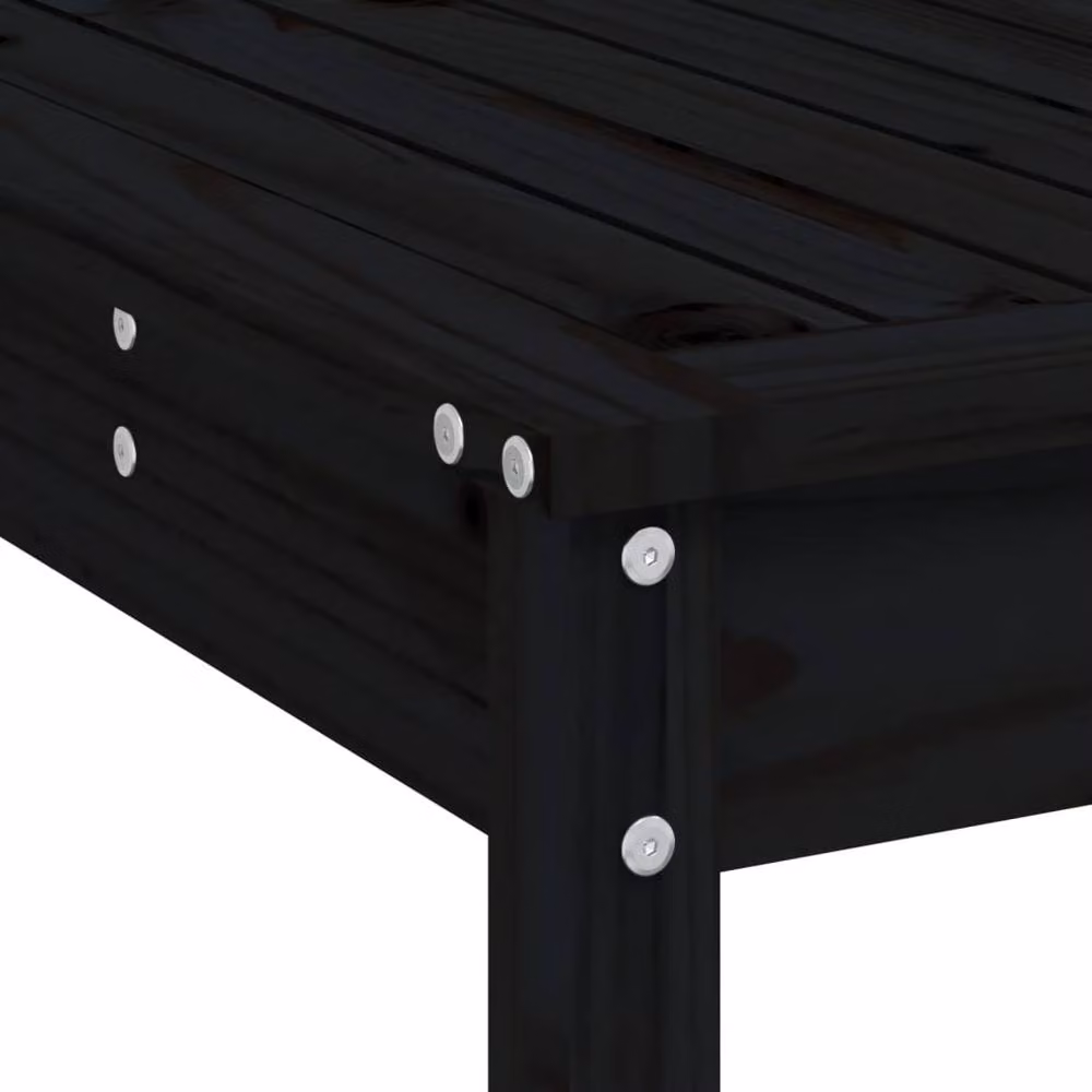 Berkfield Home Beautiful 3 Piece Black Solid Wood Pine Garden Bar Set – 3
