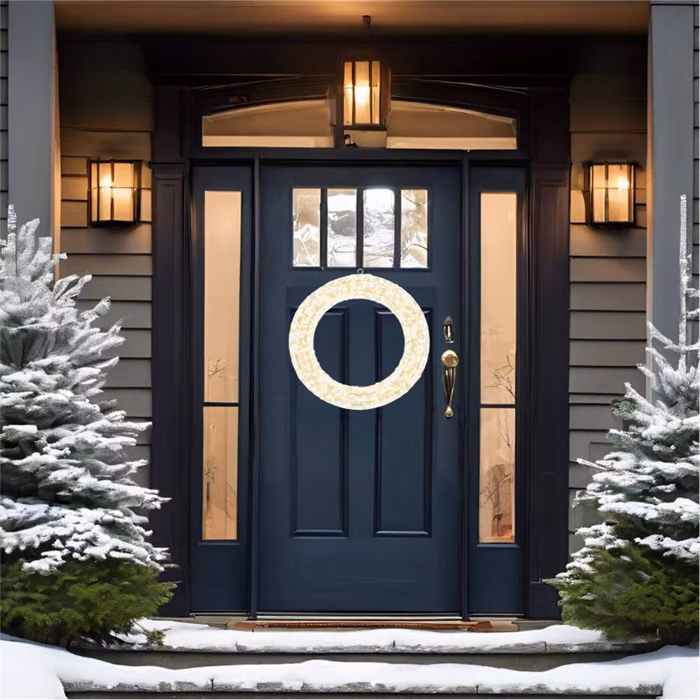 Pegdev Elegant Pre-Lit Christmas Wreath with 1440 Warm White LEDs and Timer, Diameter: 50 cm – 3