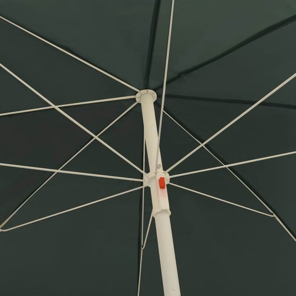 Berkfield Home Green Polyester Beach Parasol with Central Pole, Diameter: 240 cm – 3