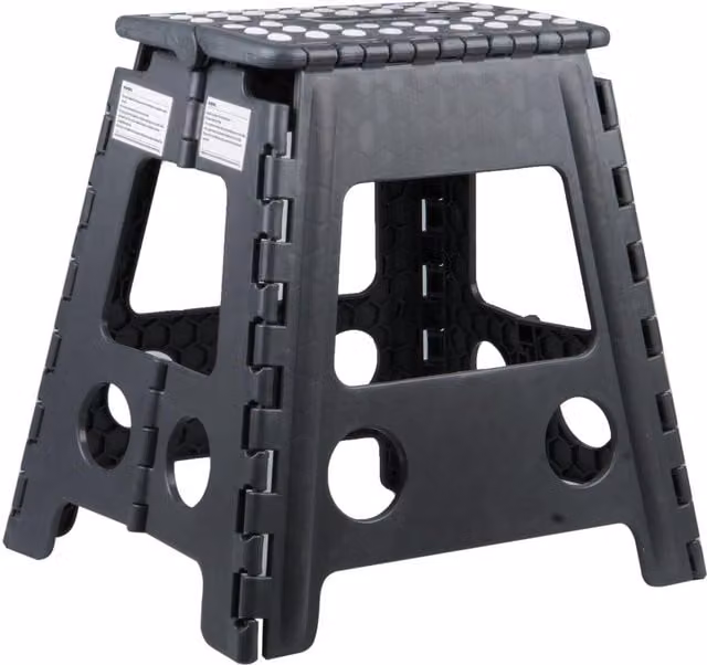 Addis Folding Stepping Stool - Tall - Black