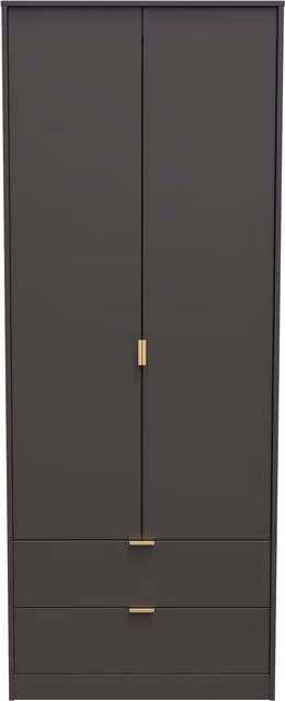 2 U Fuji Ready Assembled 2 Door 2 Drawer Wardrobe in Dark Grey – 1