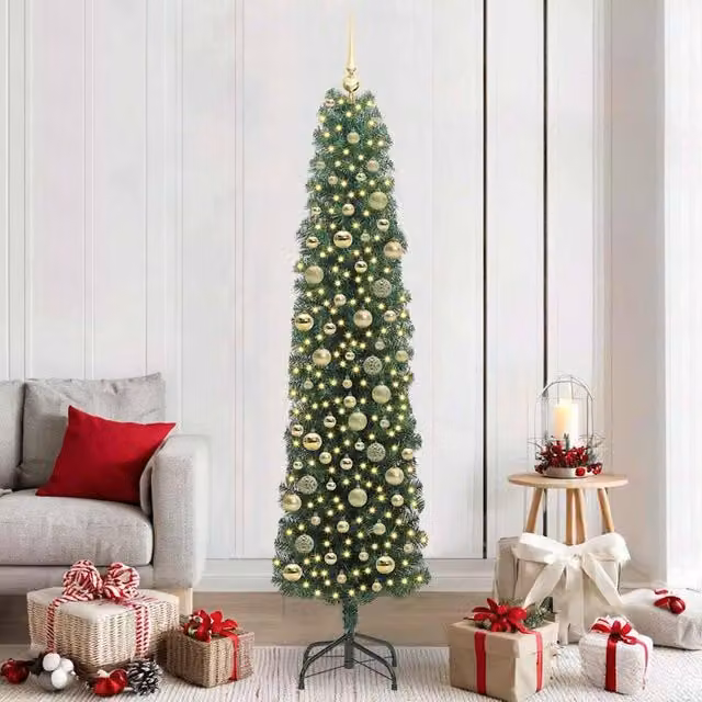 Berkfield Home Artificial Christmas Tree with 300 LEDs and Stand, Green, Height: 210 cm – 1