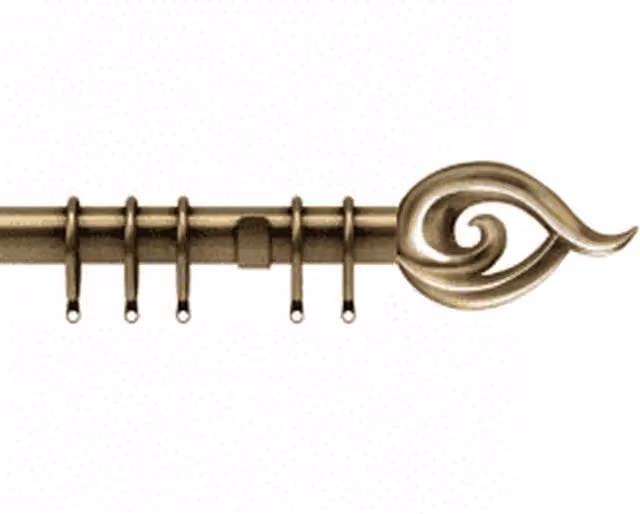 NewEdgeBlinds Flame End Metal Curtain Pole Set in Gold and Bronze, Width: 120 cm