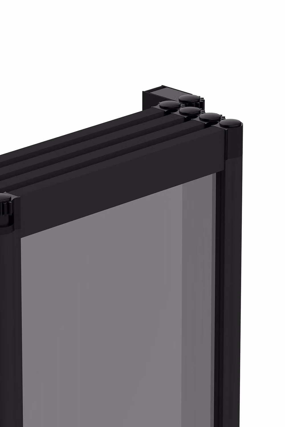 Living and Home 4 Panel Folding Glass Bath Shower Screen in Black with Clear Glass – 7