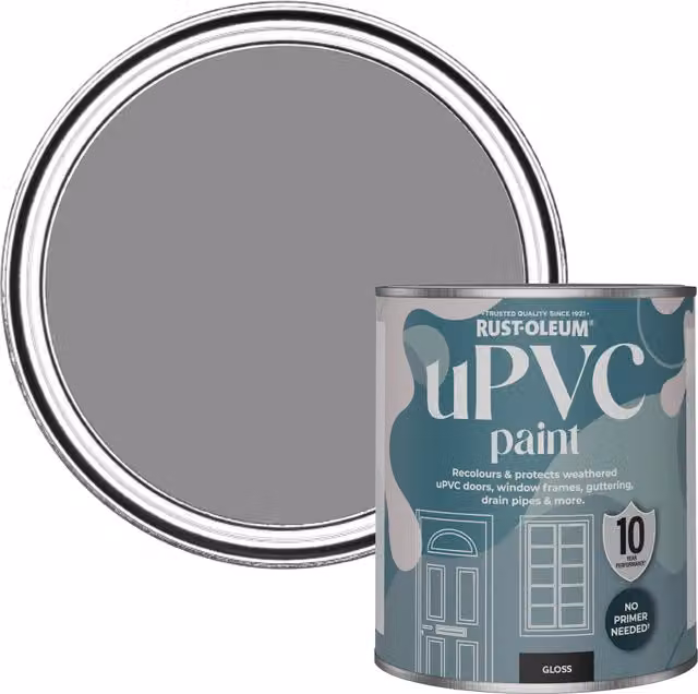 Rust-Oleum UPVC Paint in Gloss Finish, Iris Purple and Grey, 0.75 l