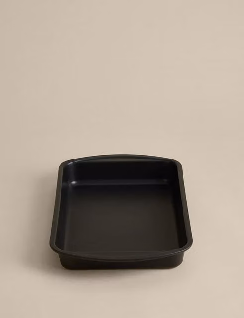 M&S Non-Stick Rectangular Aluminised Steel Roaster, 38 cm, Anthracite