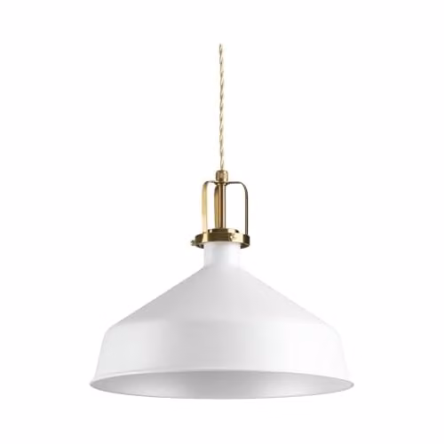 Ideal Lux Eris2 White and Gold/Brass Dome Ceiling Pendant Lamp with E27 Socket
