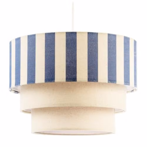 Happy Homewares Modern Blue Fabric Cylinder Pendant Light Shade W/D/H: 18 x 18 x 28 cm