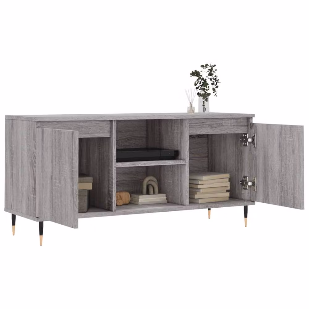 Berkfield Home Modern Grey Sonoma TV Cabinet W/D/H: 104 x 35 x 50 cm – 3