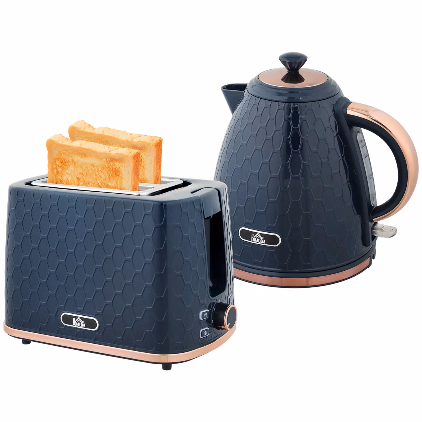 HOMCOM Blue Kettle and 2 Slice Toaster Set – 2