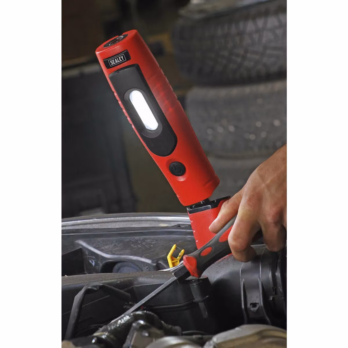 Sealey Loops 360 Swivel Inspection Light with 7 SMD 3W LED, Rechargeable, Red – 2