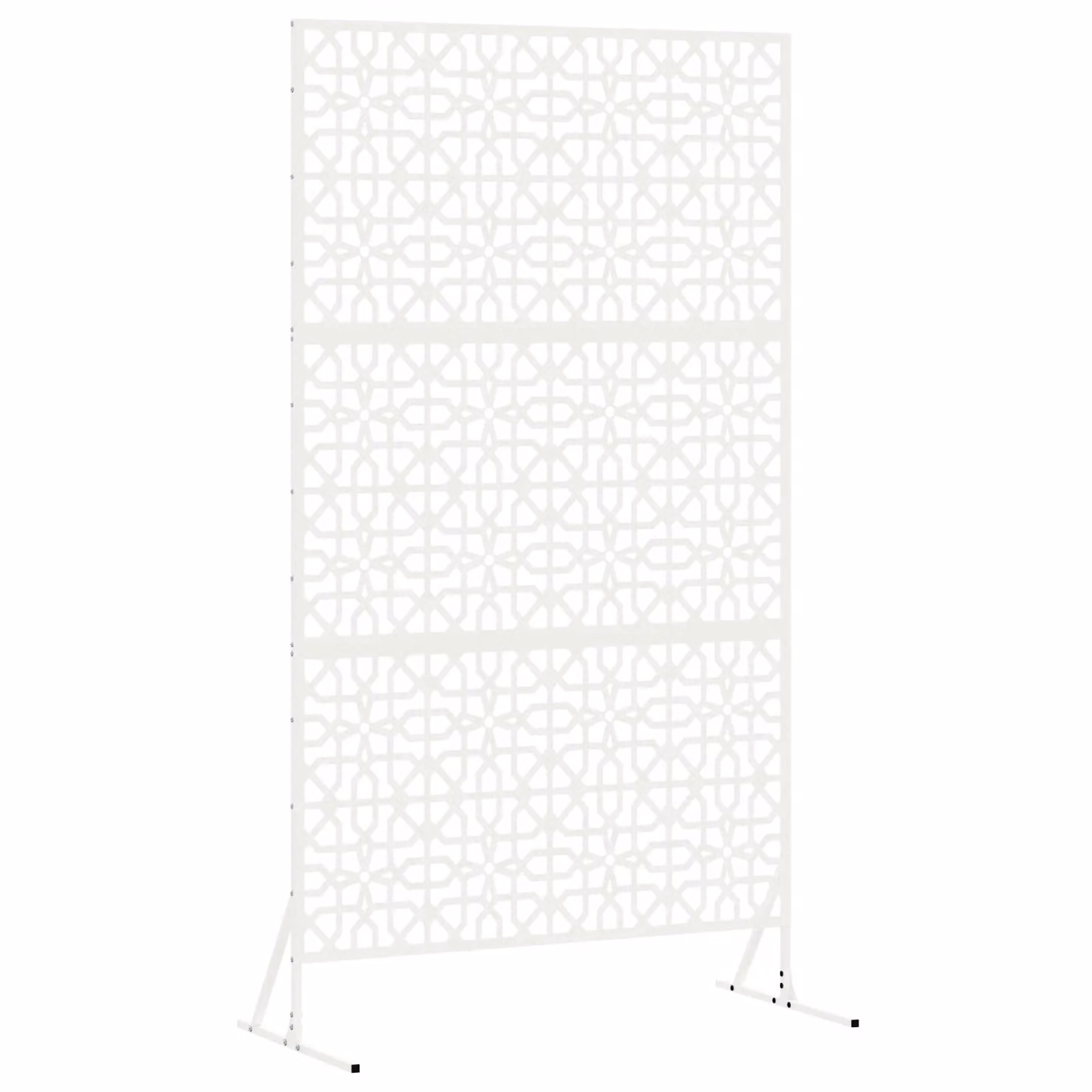 Berkfield Home White Steel Privacy Screen, W: 100 cm, D: 50 cm, H: 180 cm – 2