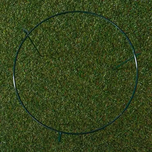Samuel ALEXANDER Pack of 3 Urban Metal Herbaceous Garden Plant Support Rings in Green, W/D/H: 30 x 30 x 50 cm – 2