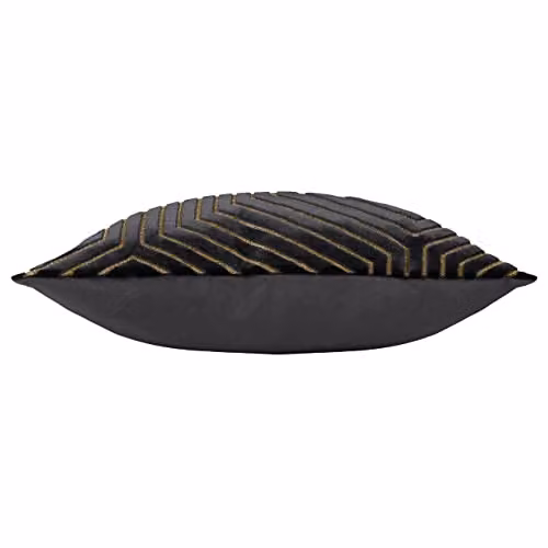 Paoletti Evoke Velvet Square Cushion in Black and Gold, W/D/H: 45 x 45 x 45 cm – 2