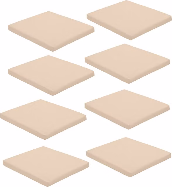 Gardenista Weatherproof Outdoor Garden Chair Cushion, Beige, Set of 8
