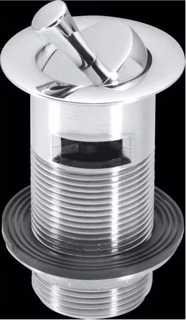 McAlpine 1.25 inch Chrome Plated Brass Basin Waste with Swivel Handle Plug in Silver