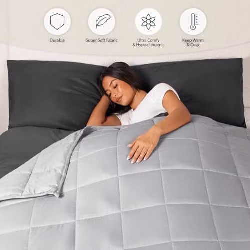 Brentfords Weighted Blanket for Adults, Silver Grey, 4kg, W/D: 125 x 150 cm – 2