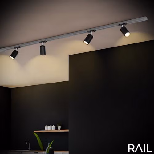 Briloner Modern Metal LED Track Spotlight in Black, GU10, L x W x D: 5.5 x 3.8 x 5.5 cm – 3