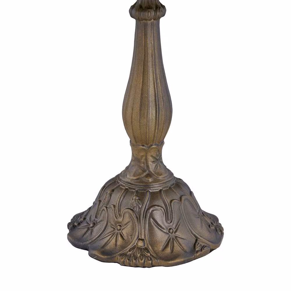 First Choice Lighting Nicolson Set of 2 Natural Tiffany Jewel Table Lamps in Bronze, Height: 47 cm – 2