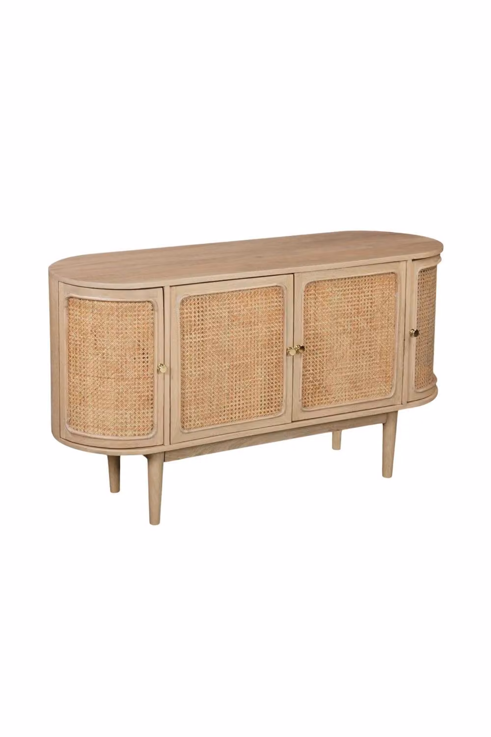 IH Design Burford Mango Wood 4 Door Sideboard in Brown and Beige, W: 140 cm, H: 75 cm, D: 45 cm – 2
