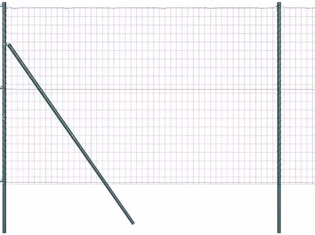 Berkfield Home Euro Fence with 7 Posts, Green Galvanised Steel, 1.6 x 10 m – 1