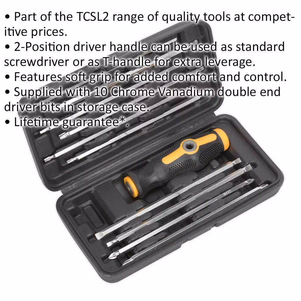 Loops 20-in-1 T Bar Screwdriver Set with Long Bits and Case in Black and Multicolour, Chrome Vanadium – 2