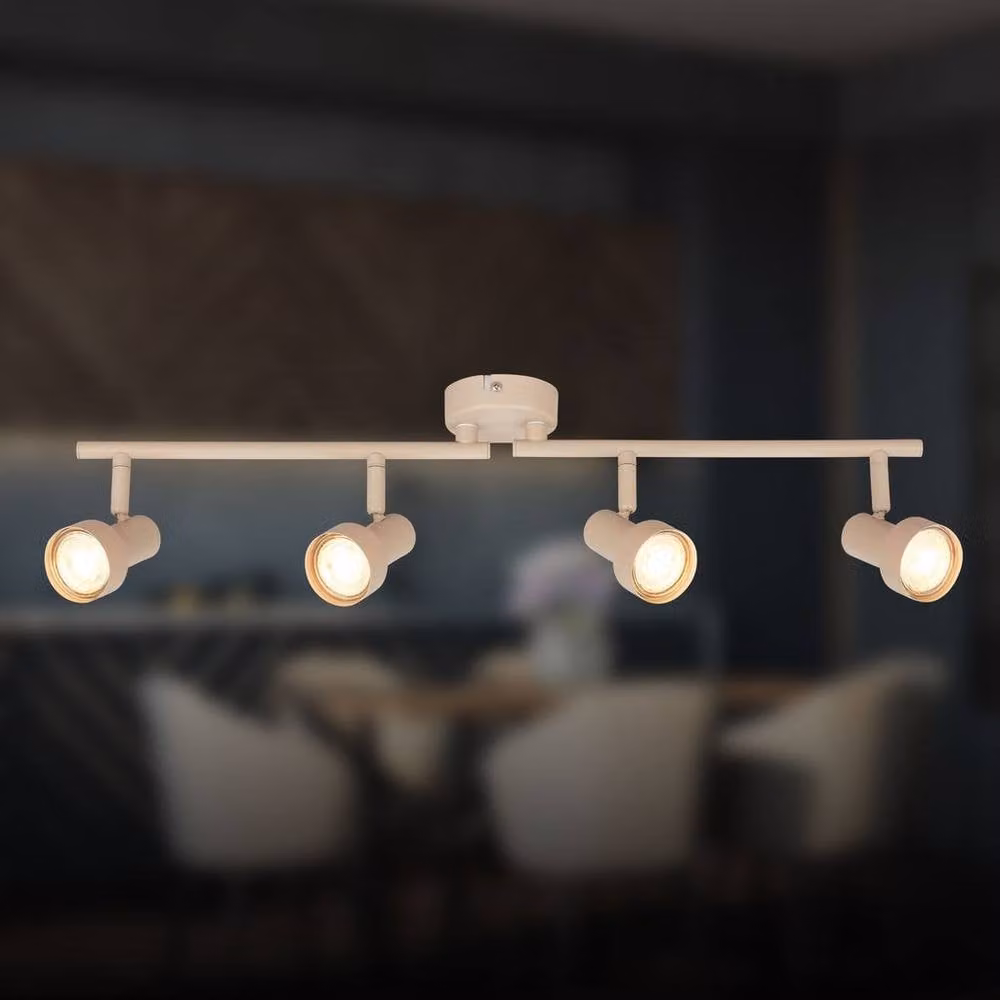 Briloner Beige Metal Adjustable 4 Light Ceiling Spotlight for GU10 Bulbs, W: 60.5 cm – 2