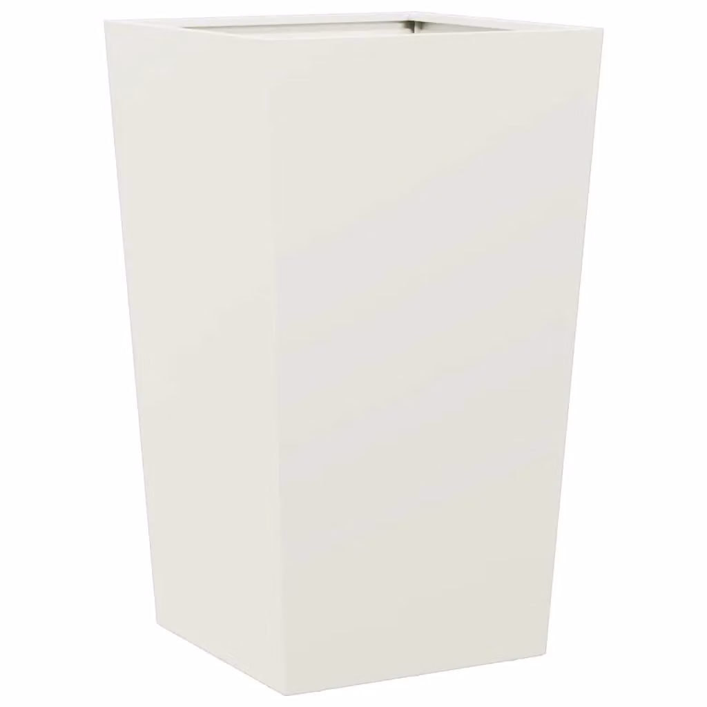 Berkfield Home Steel Garden Planter Tub, White, W/D/H: 45 x 45 x 75 cm – 2