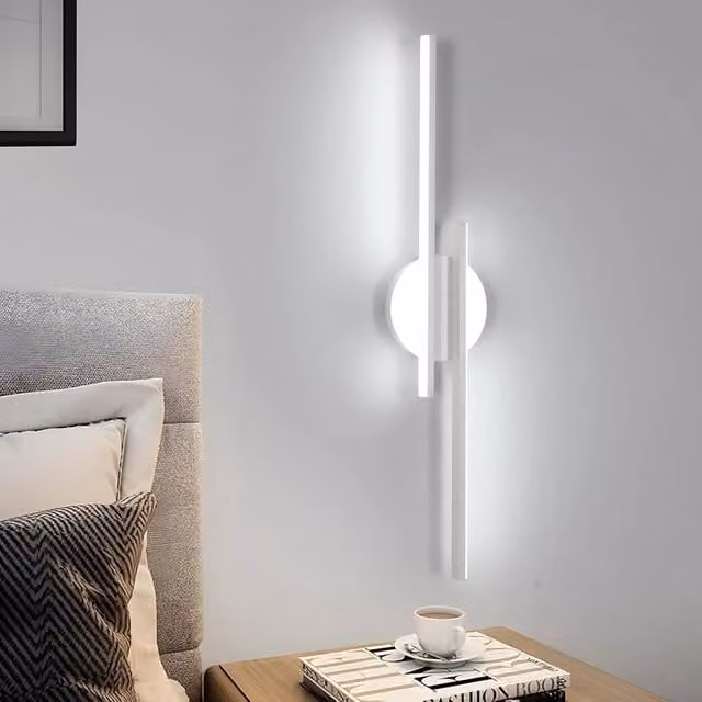 Goeco LED Indoor Up and Down Wall Light, 24W, 6500K Cool White, White Aluminium Metal Accent Lamp for Bedroom and Hallway
