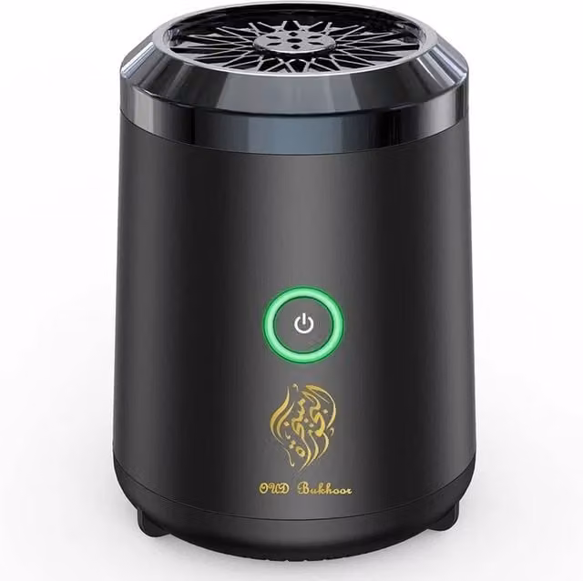 FLAVORA Mini Electric Portable Bakhoor and Incense Burner Diffuser in Black