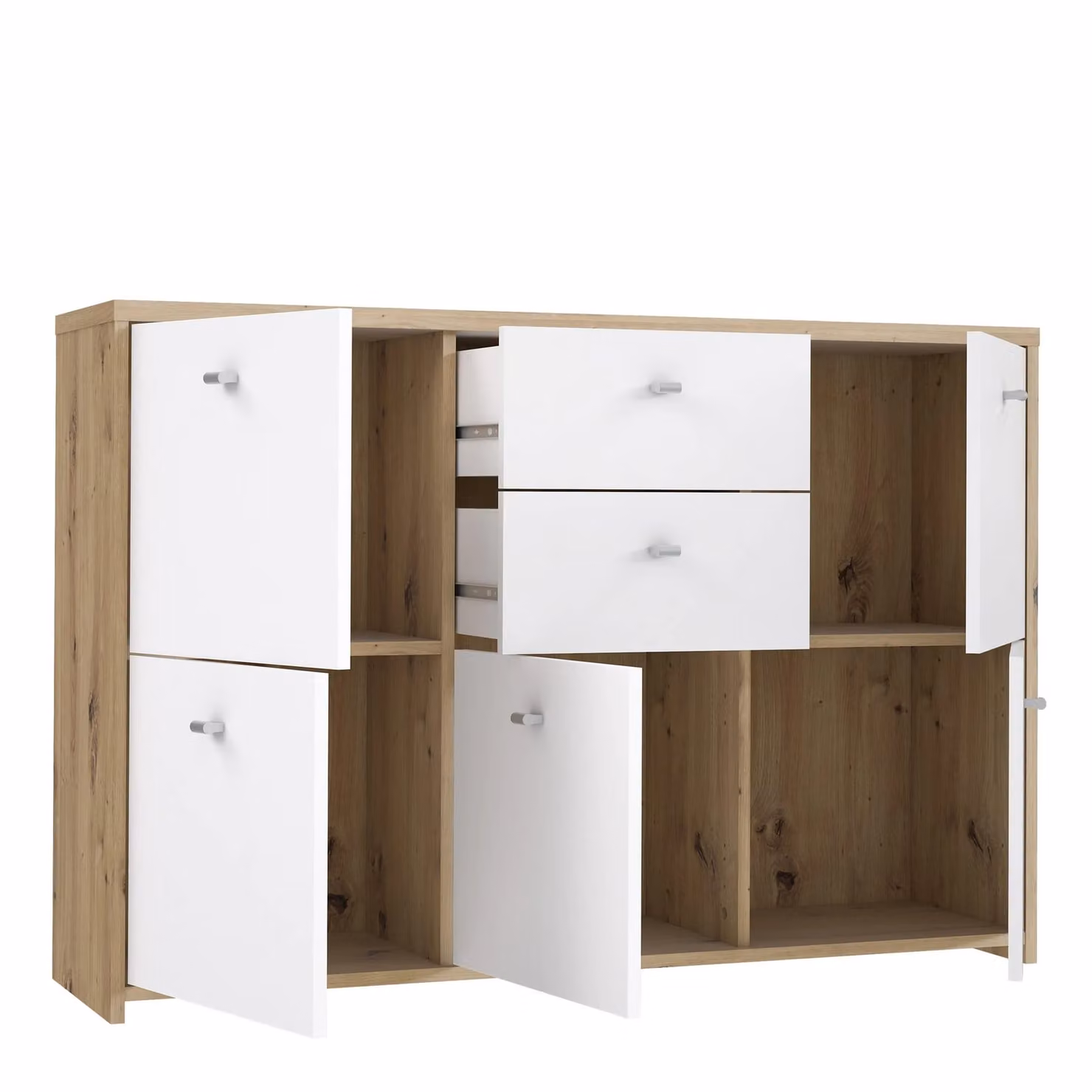 Furniture To Go Modern Brown Wood Storage Cabinet with 2 Drawers and 5 Doors – 2