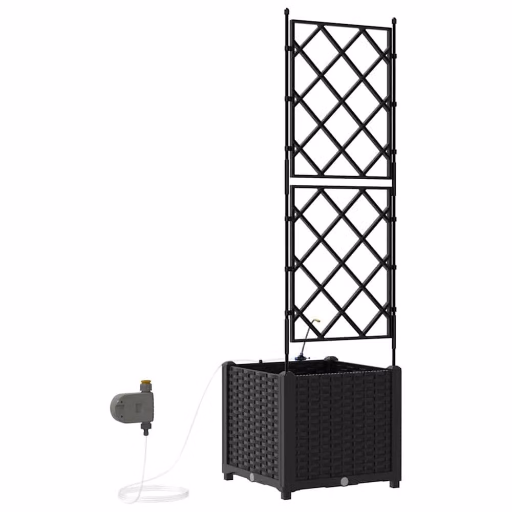 Berkfield Home Black Garden Planter with Water Irrigation System – 4