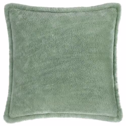 Furn Kallu Faux Fur Square Decorative Cushion in Green, W/D/H: 55 x 55 x 55 cm