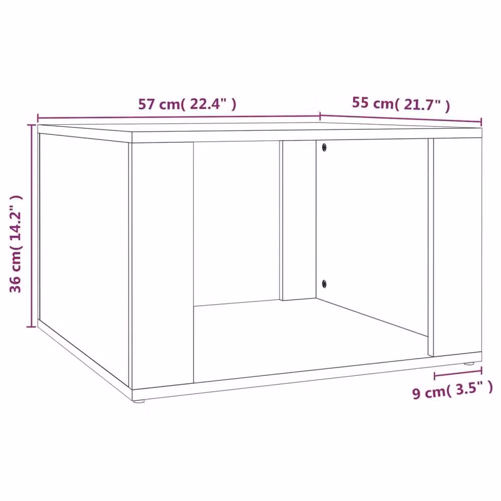 Berkfield Home Elegant Bedside Table in Smoked Oak Brown, W/D/H: 57 x 55 x 36 cm – 3