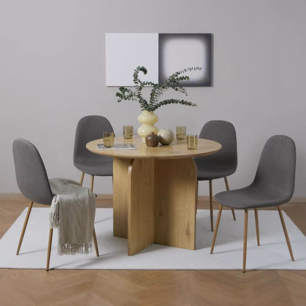 Home Garden Direct Asteria Set of 4 Modern Upholstered Dining Chairs in Grey – 2