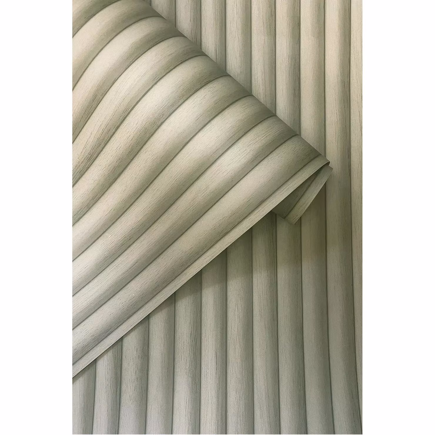 Holden Decor Sage Green Wooden Bevel Slat Panelling Striped Wallpaper – 2