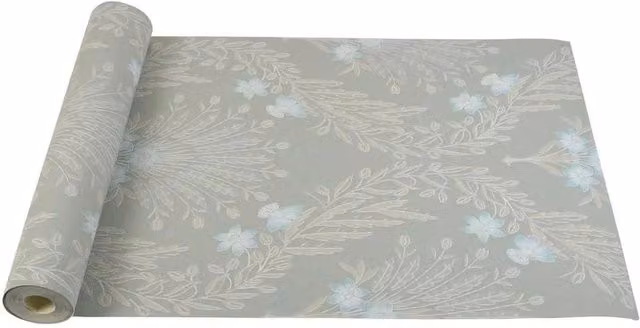 Havendro Sage Green and Blue Floral Textured Vinyl Wallpaper