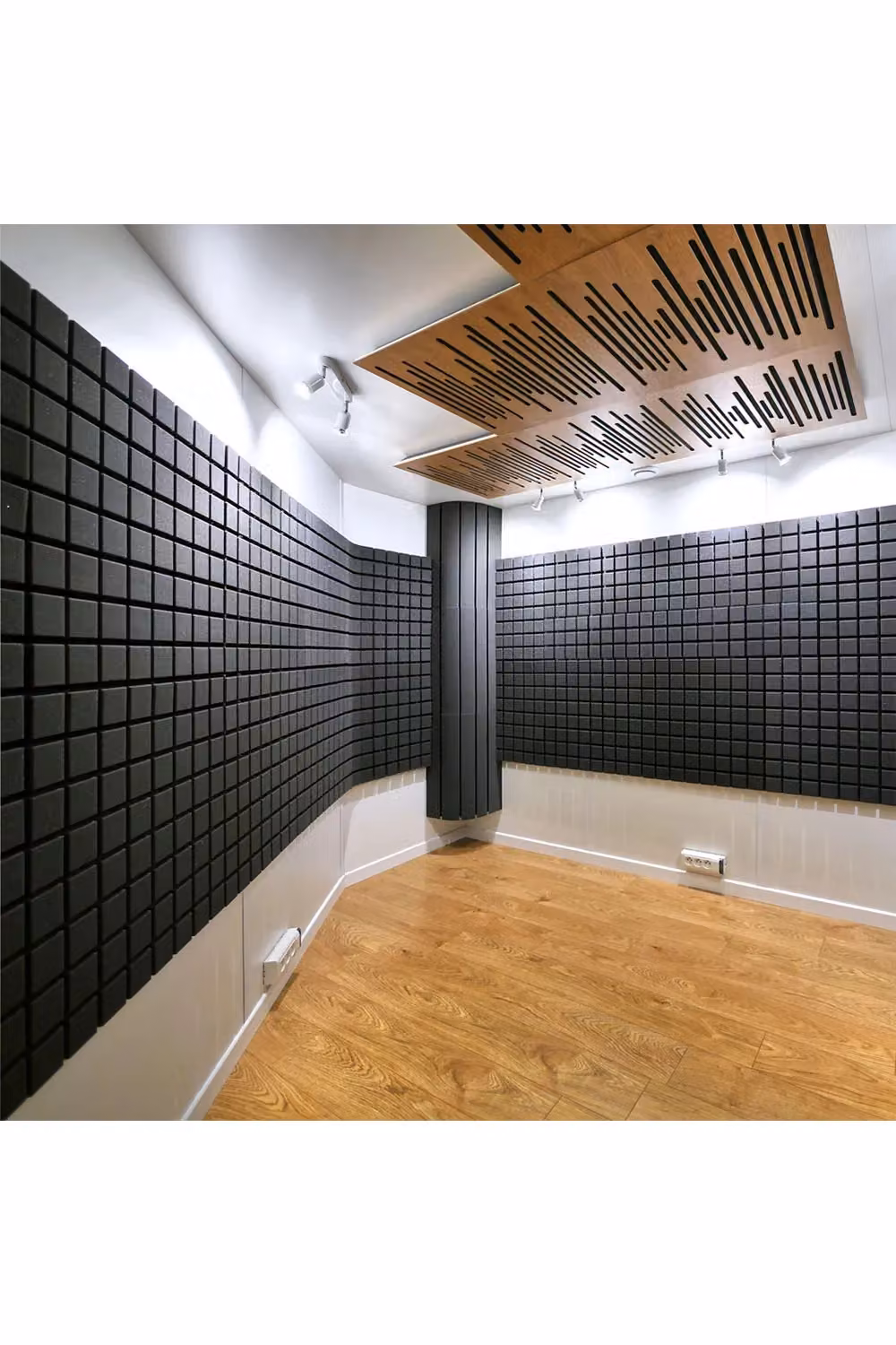 Living and Home 12pcs Acoustic Studio Soundproofing Wall Tiles, Black – 2