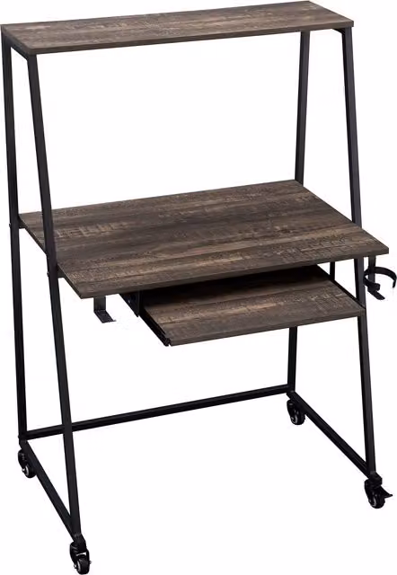 Sunjoy Studio Space Mikita Multifunctional Gaming Work Station in Brown and Black