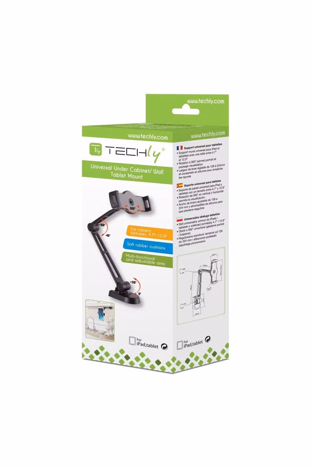 Techly Universal Tablet Holder in Black – 2