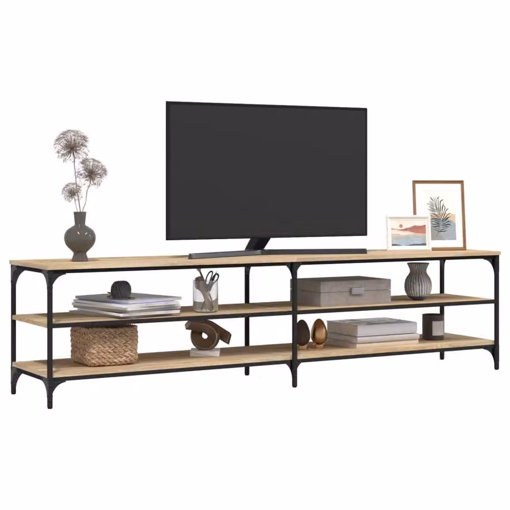 Berkfield Home Sonoma Oak TV Cabinet in Brown, W/D/H: 200 x 30 x 50 cm – 3