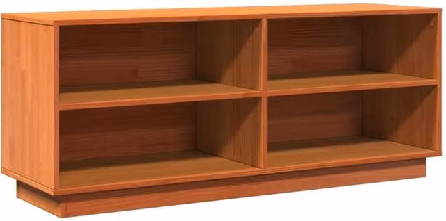 Berkfield Home Wax Brown Solid Wood Pine Shoe Cabinet, W/D/H: 110 x 34 x 45 cm – 1