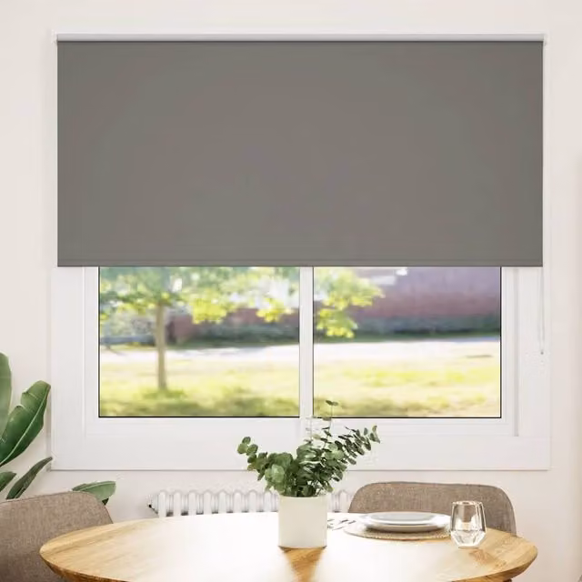 Berkfield Home Grey Blackout Roller Blind, Thermal Insulating Polyester, W: 155 cm, H: 130 cm