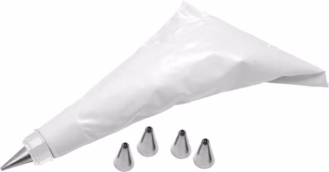 Orsina Assorted Cake Decorating Set with 5 Nozzles and Piping Bag, White