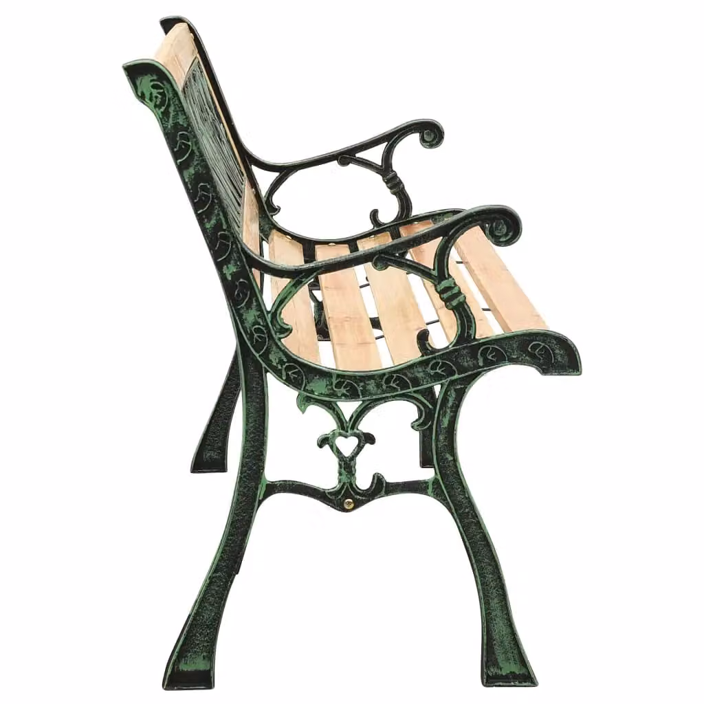 Berkfield Home Garden Bench in Brown with Cast Iron and Solid Firwood, Width: 122 cm – 2