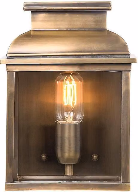 Netlighting Old Bailey Brass Outdoor Wall Lantern Light, Yellow/Gold, IP44, E27