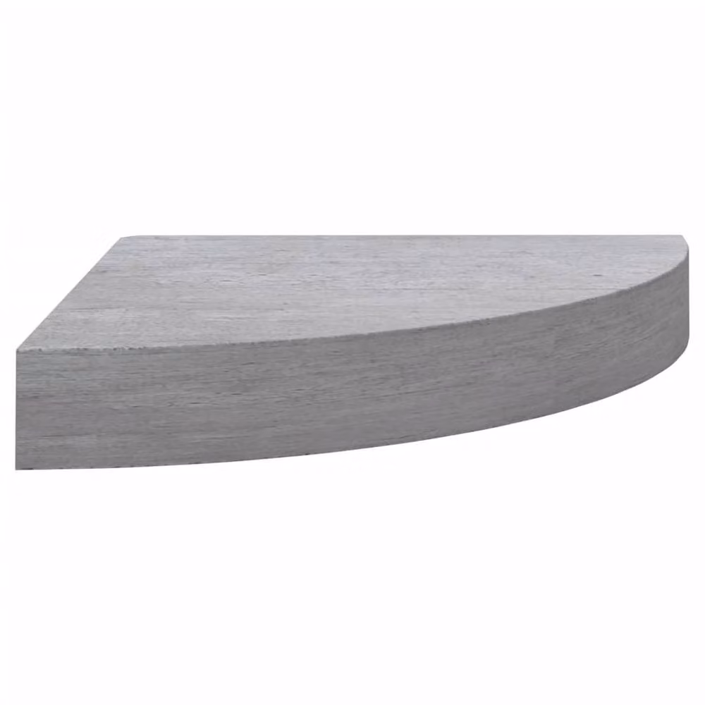 Berkfield Home Wall Mounted Corner Shelves, 2 Pack, Concrete Grey MDF and Metal, W: 35 cm, D: 35 cm, H: 3.8 cm – 4